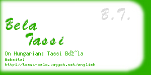 bela tassi business card